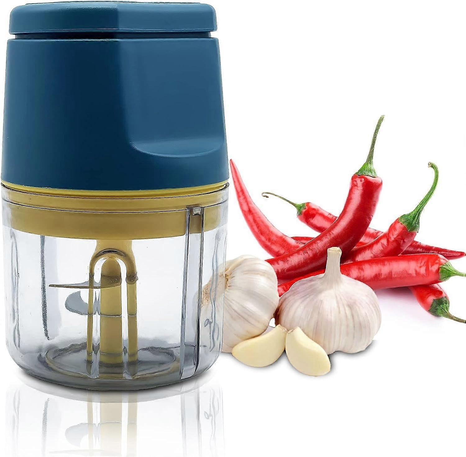 QQDD Electric Kitchen Chopper, Mini Multi-Function Chopper, Food Processor Garlic Press, Waterproof and Washable, Advanced Meat Grinder compatible wit