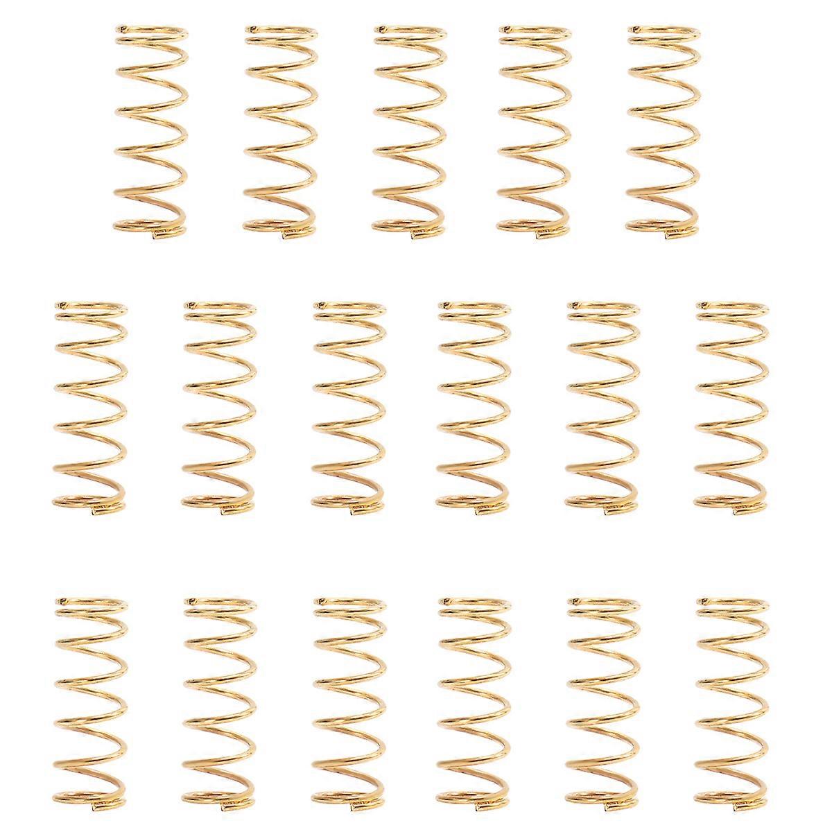 17pcs Bass Electric Guitar Spring Tension Spring Pickup Adjust Height Straight Bridge Pull String String Code Saddle Spring Golden