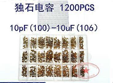 1200pcs Ceramic Capacitor Kit Assortment Capacitor Monolithic Capacitor 10pF-10uF