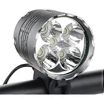 Luzes de bicicleta, 6000 Lumens 5 Led Bike Light, luz dianteira da mountain bike impermeável com bateria recarregável, 3 modos Luzes de bicicleta Farol frontal Farol