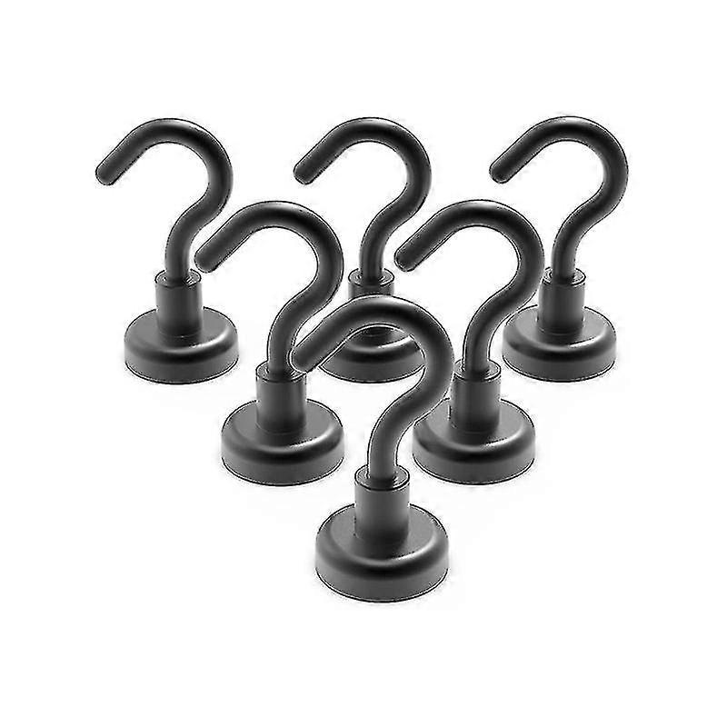 Εξαιρετικά ισχυρό μαγνητικό πακέτο αγκίστρων με γάντζο ψυγείου, βαρύ γάντζο κρουαζιέρας για οροφή, μικρό μαγνητικό γάντζο για φορτηγό, τοίχος (μαύρο, σετ 6)-σε απόθεμα