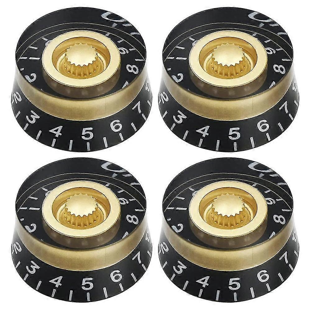 4pcs Volume Tone Speed Knobs For Electric Guitar, Transparent Golden