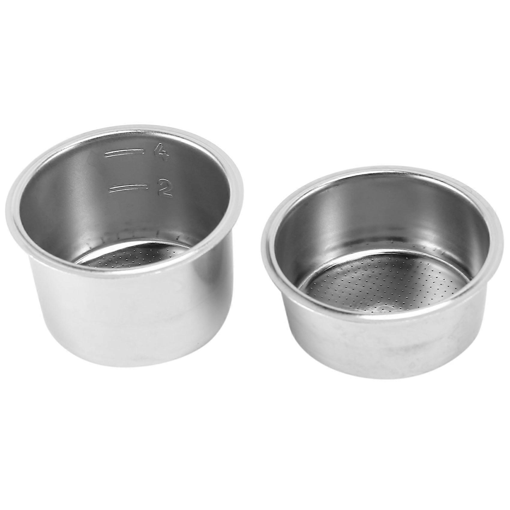 2 Packs of 51mm 2/4 Cup Filters, Bottomless Portafilter Replacement Filter Basket for Coffee, for E
