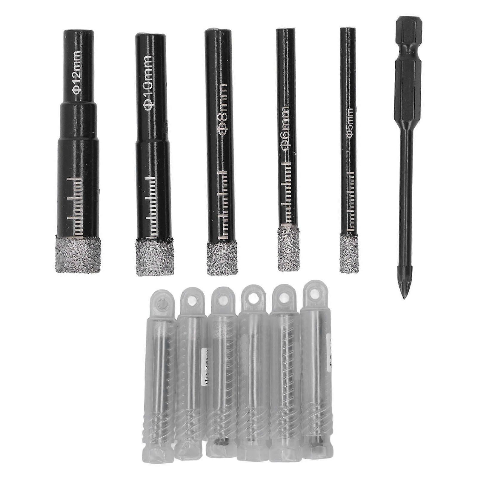 6Pcs Diamond Hole Saw Drill Bit Universal Round Shank Drilling Tool for Tile Glass
