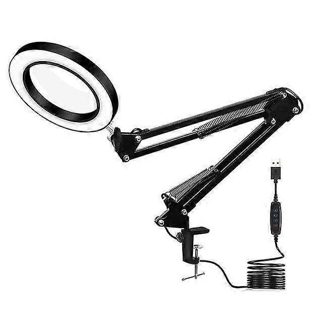 10X magnifier led lamp magnifying glass desk table light reading lamp with clamp optical instruments