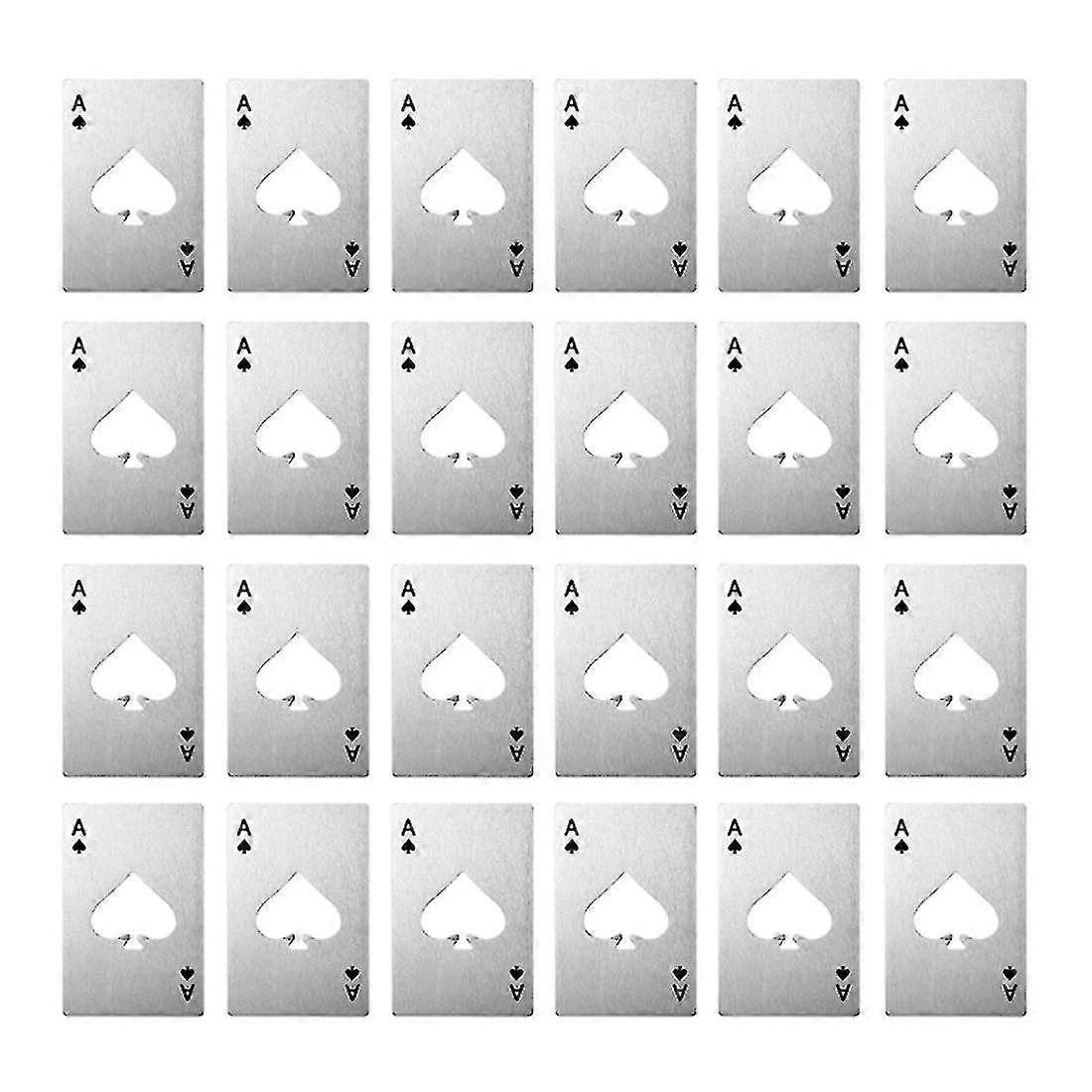 40pieces groomsmen poker bottle opener compatible with wedding party bar,silver
