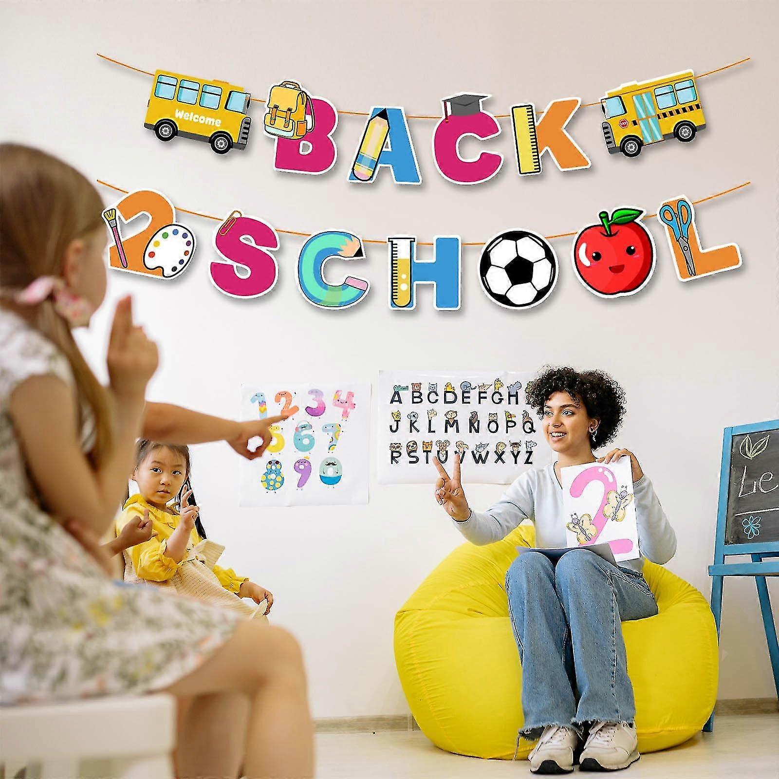 First Day Of School Banner - Party Decoration Sign For Back To School Photos & Celebrations