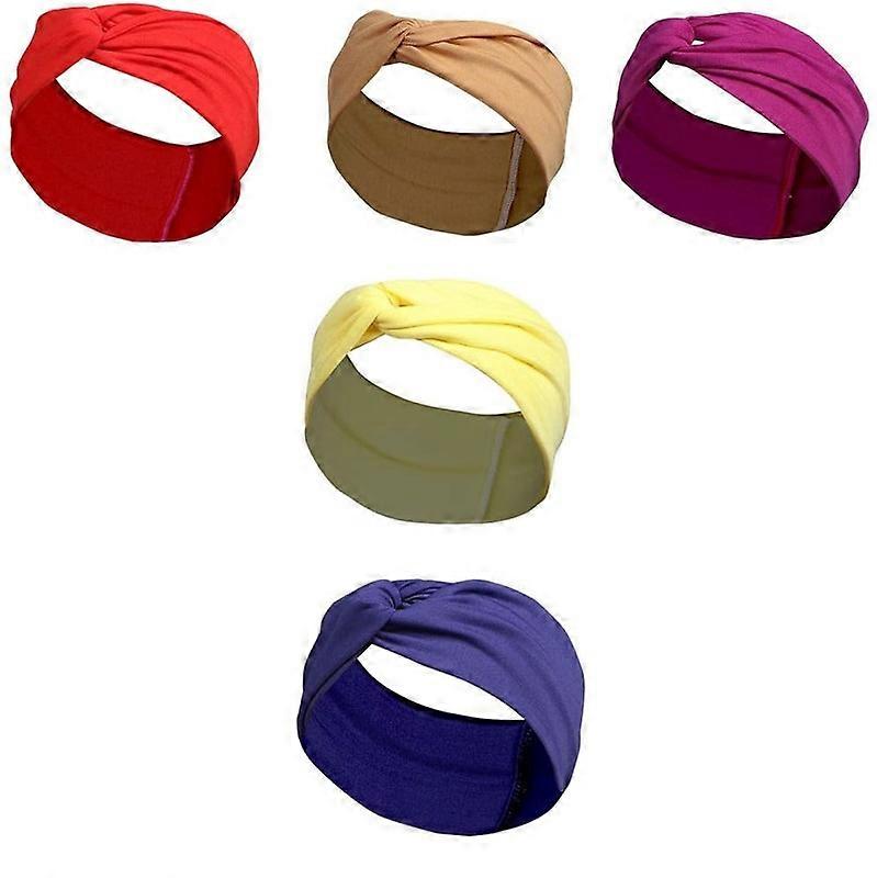 5 pakker kvinders elastiske pandebånd