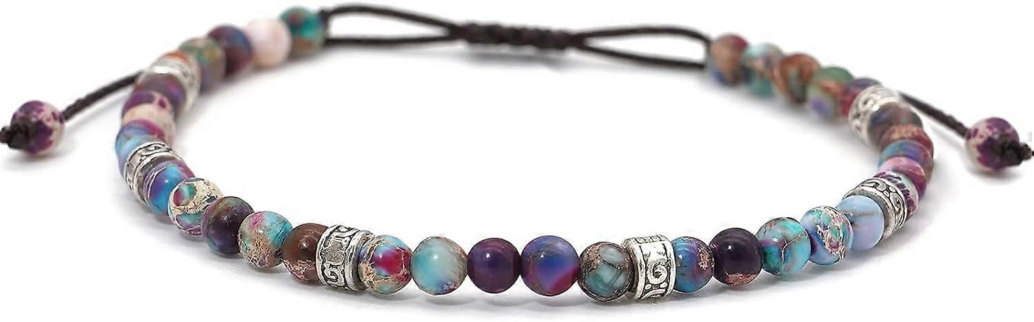 Beaded Bracelets Adjustable Handmade String Bracelet Bohemian Colorful Stone Strand Bracelet for Women