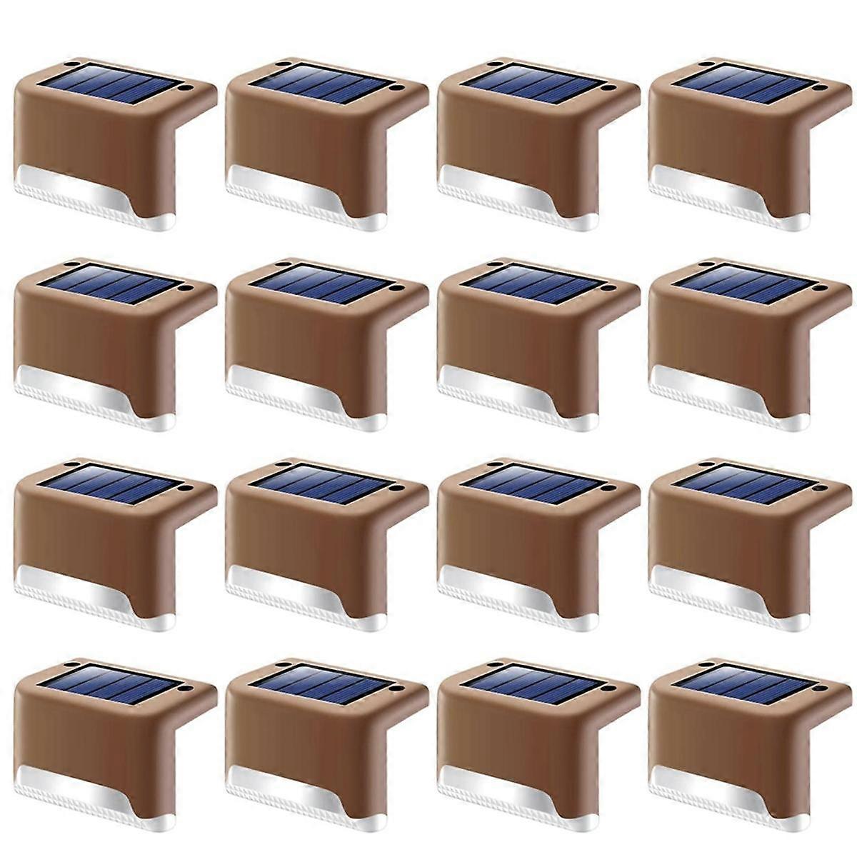 16 Pack Fence Post Solar Lights for Patio Pool Stairs Step and Pathway, Weatherproof LED Deck Light