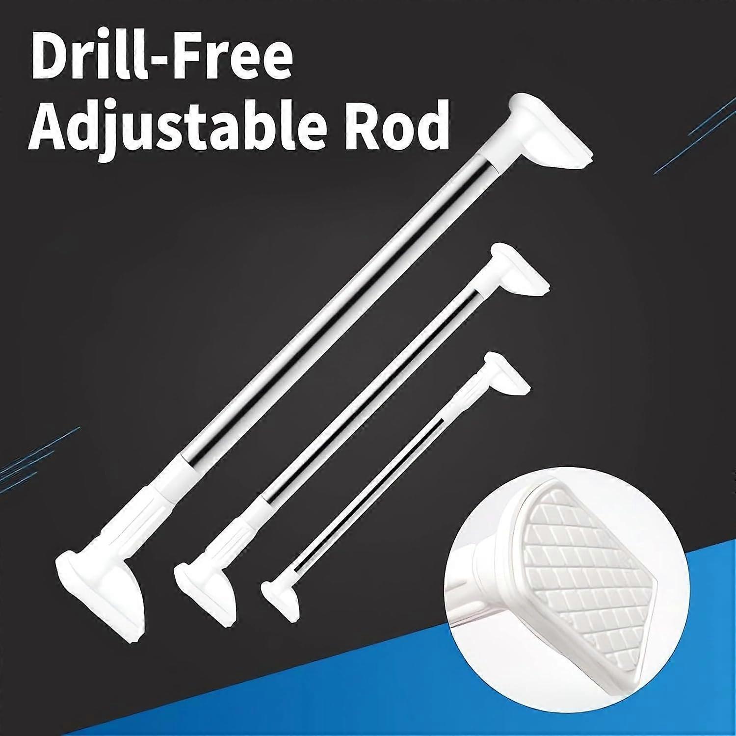 Asta Per Tenda Da Doccia A Tensione Regolabile 100-254 Cm - Antiscivolo, In Acciaio Inox, Senza Fori - Per Bagno, Armadio, Finestre O Divisori - Colore Nero - 3