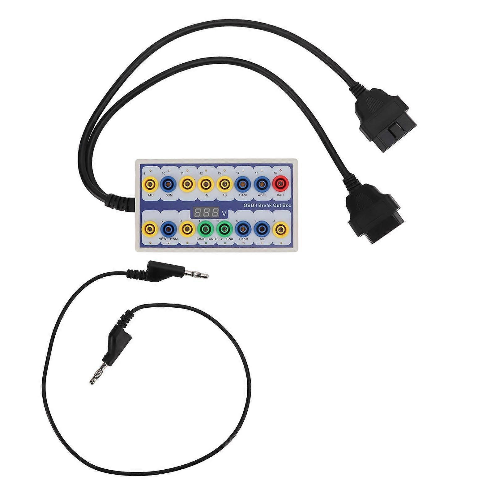 OBDII Breakout Box OBD2 Protocol Detector with Diagnostic Cable Universal for Car OBD Line Signal Transmission