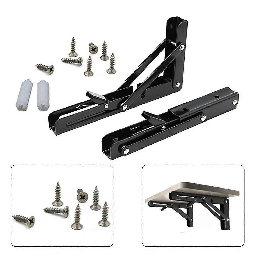 1pcs 4/8/10/12inch Heavy Duty Metal Folding Shelf Brackets Collapsible Wall Mounted L-Table Hinges For Bench Table Hardware Part