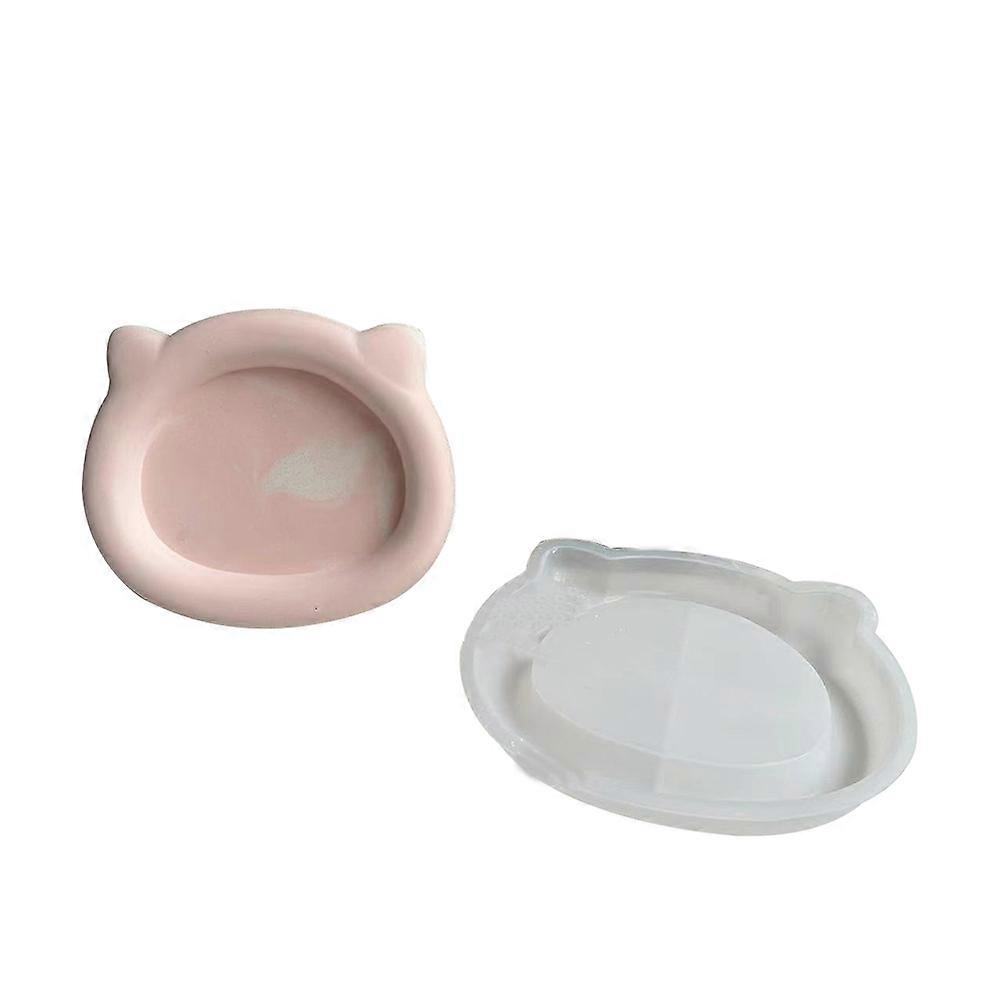 Silicone Round/Heart/Flower/Cat Shaped Tray Mold Anti-Slip Candle Holder Coaster for DIY Mold