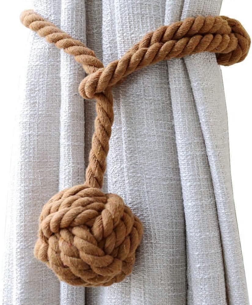 Hand Knitting Curtain Tiebacks Rope For Draperies - Decorative Rustic Holdbacks