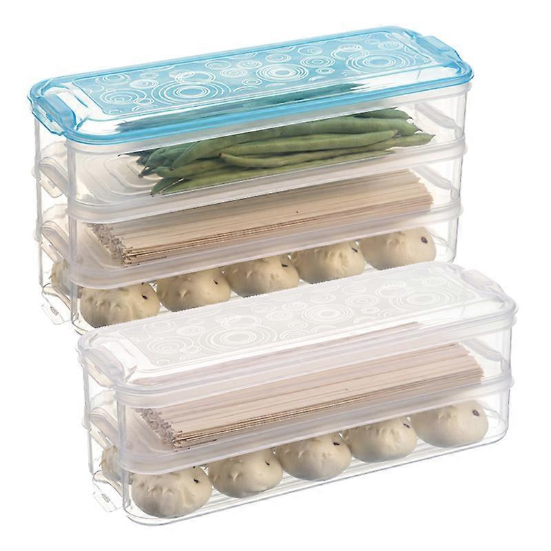 Refrigerator Organizer Bins 3 Layer Egg Container Food Storage Containers with Lids Kitchen