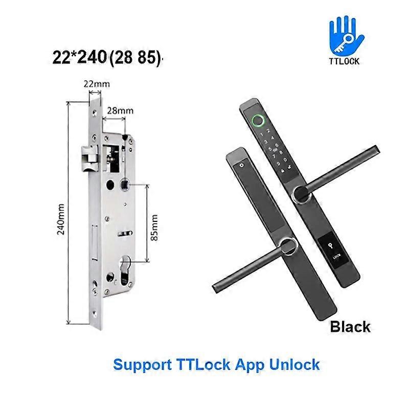 3CM Width Waterproof Aluminum Door Lock Bluetooth Fingerprint Digital Code TTLock Smart Sliding Door Lock 2885 3585 4585 Mortise