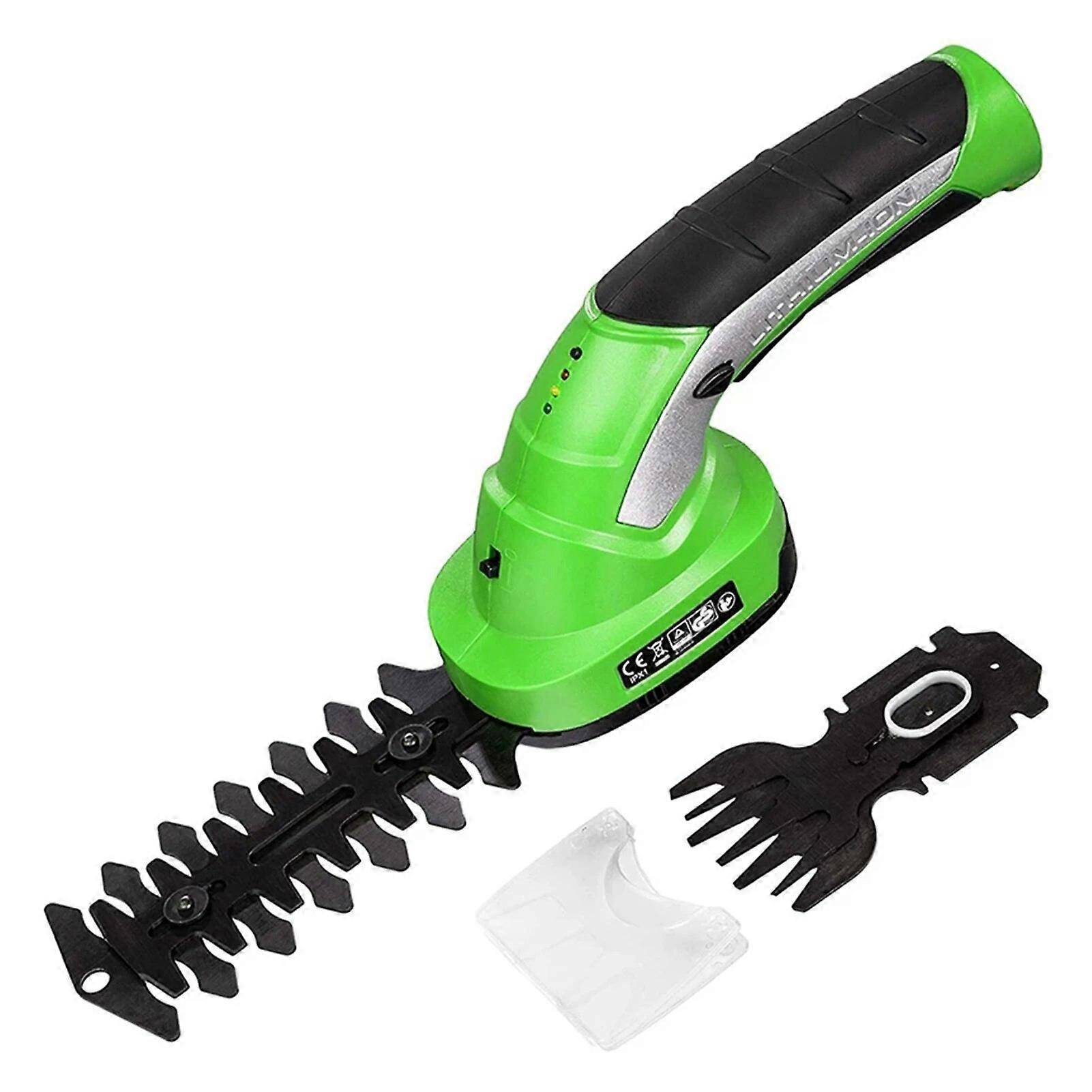 KKMOON 2 in 1 Cordless Grass Shears Hedge Trimmer Electric Pruning Shears with Rotating Handle for Clean Lawn Edges Shrub