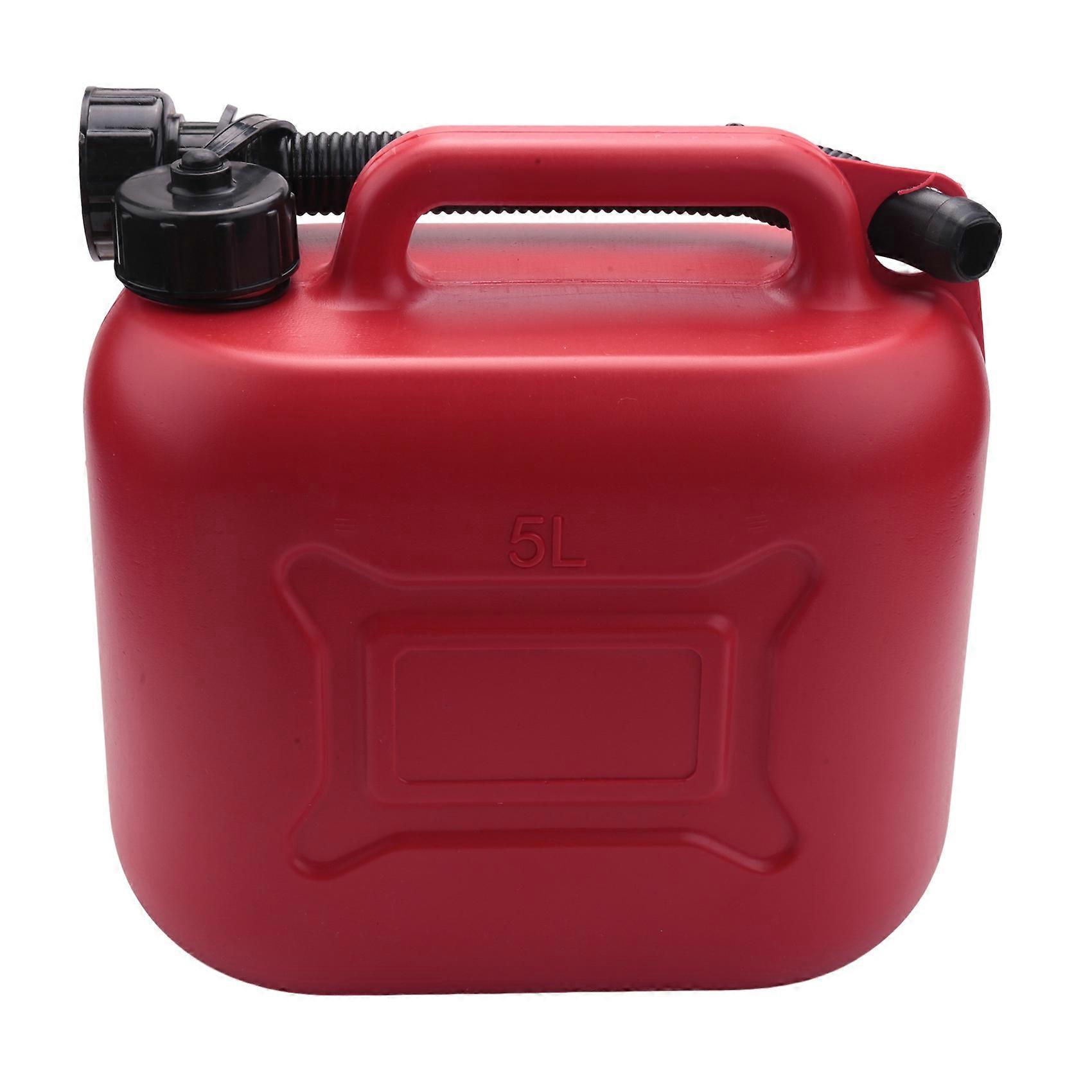 5L Car Fuel Tank Can Spare Plastic Petrol Gas Container Anti-Static Fuel Carrier with Pipe for Car