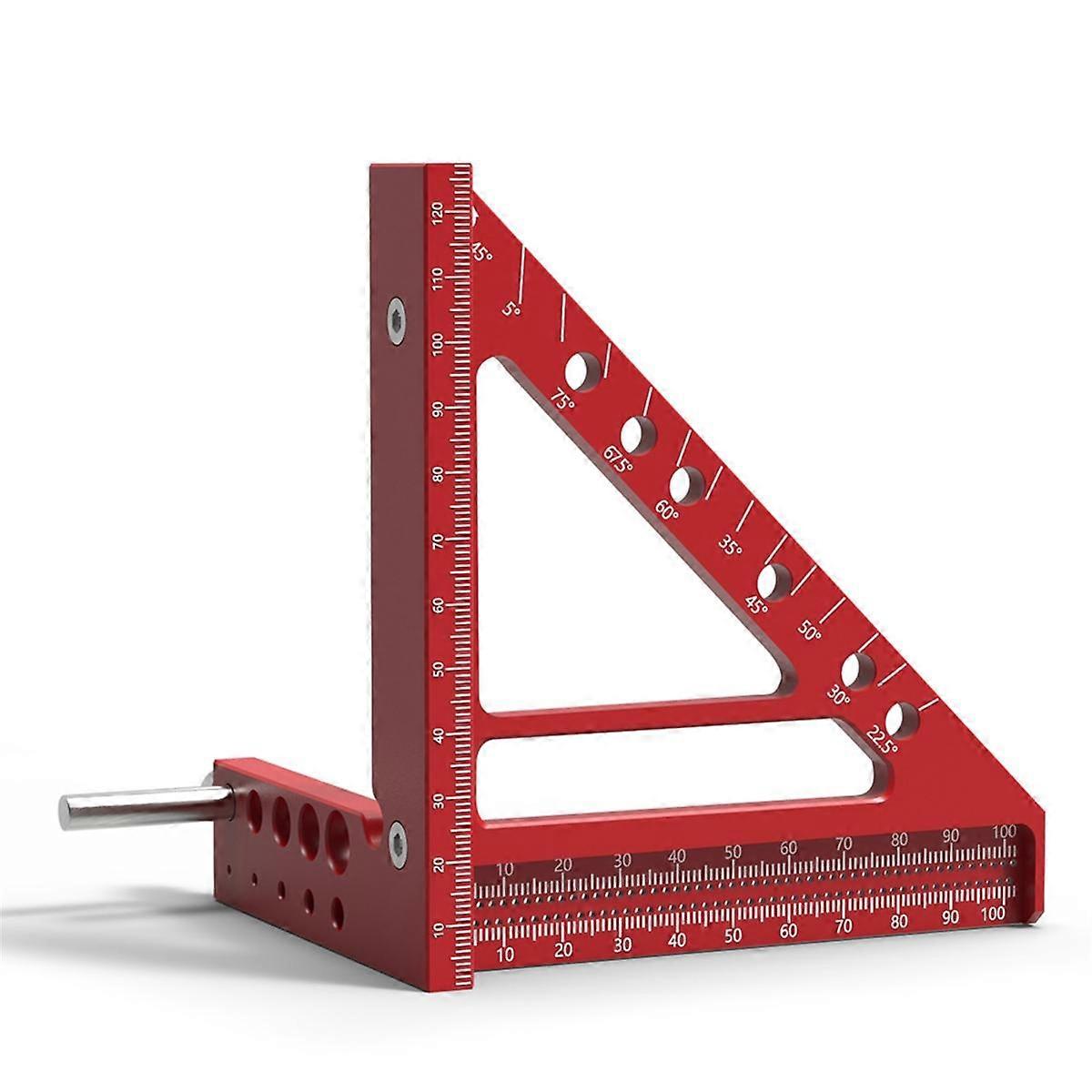 5-Inch Triangular Hole Ruler Aluminum Alloy Marking Ruler Square Building Frame Tools Woodworking M