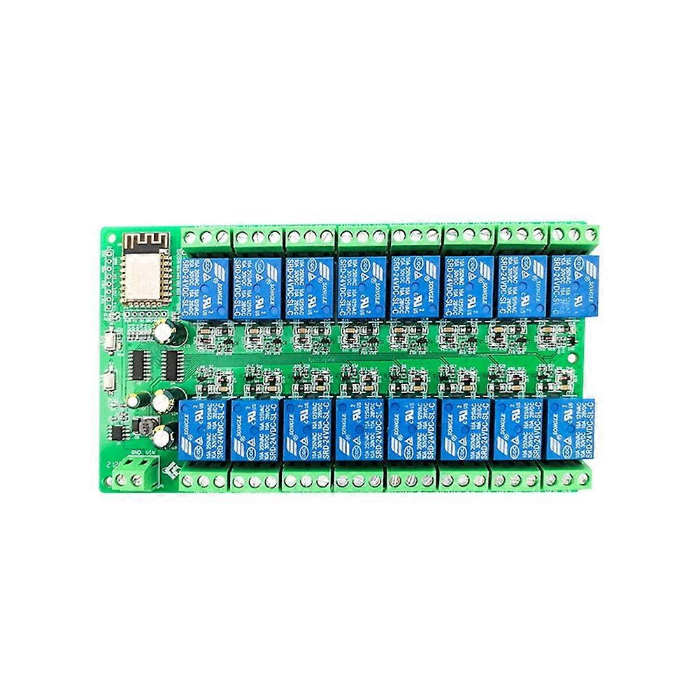 ESP8266 WIFI 16-kanals relæmodul ESP-12F udviklingskort, 16-vejs relæmodul, forsyningstilstand 1