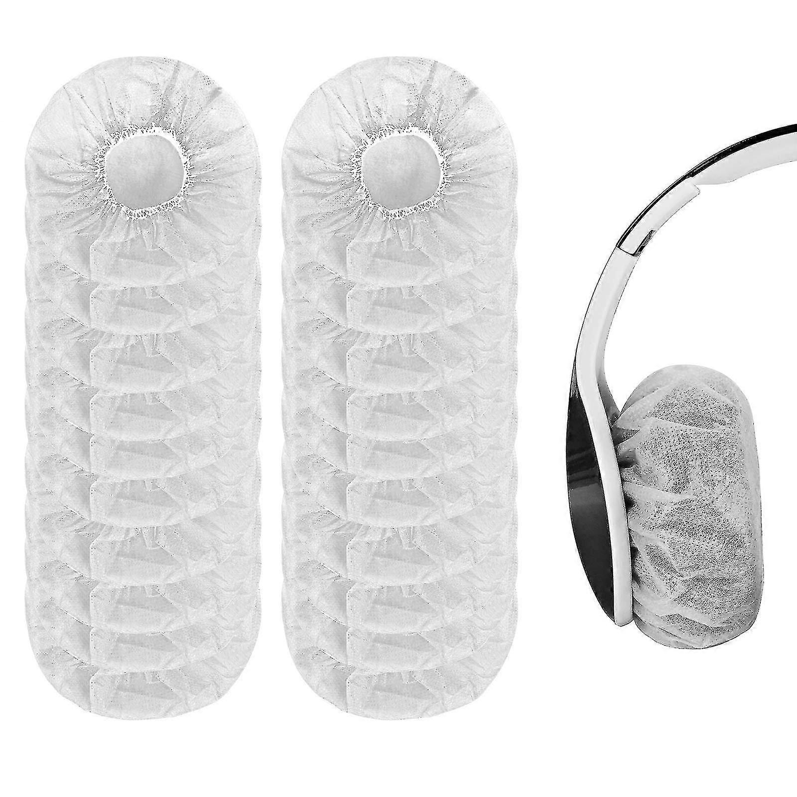 100 stycken hörlursskydd, engångsskydd i non-woven tyg för hörlurar/headsetskydd/öronskydd