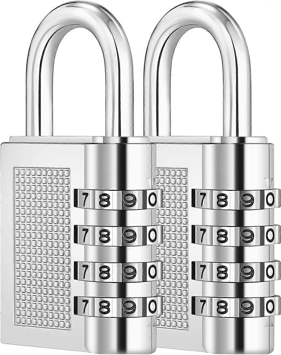 Combination Lock Padlock with Combination Code 4 Digit, Spin Lock for Gym, Small Padlock, Weatherproof Combination Lock