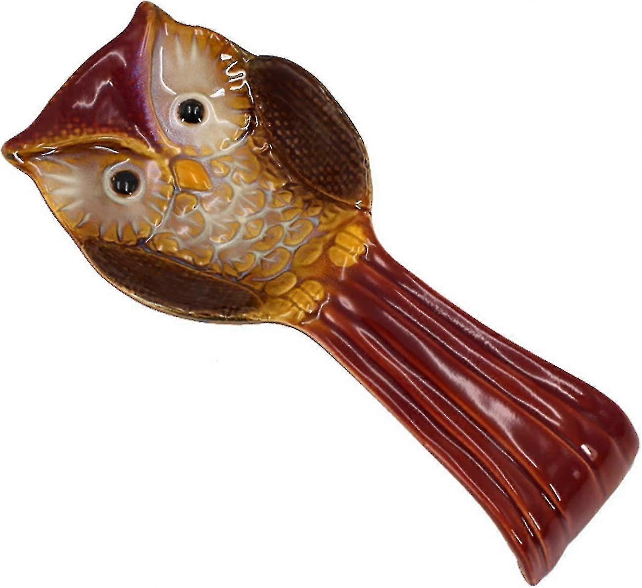 Ceramic Spoon Stand, Porcelain Owl Spoon Fork Holder, Cute Owl Pattern Spoon