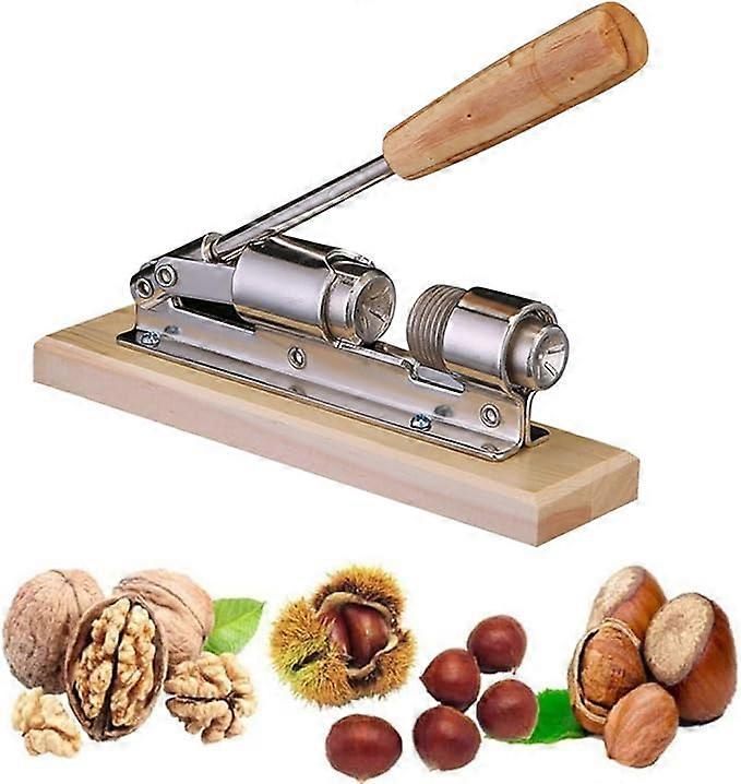 Manueller Nussknacker - Nussknacker, Nussknacker - Edelstahl Nussknacker - Nussknacker - Nussknacker - Nussknacker - Nussknacker mit Holzsockel und für Nüsse