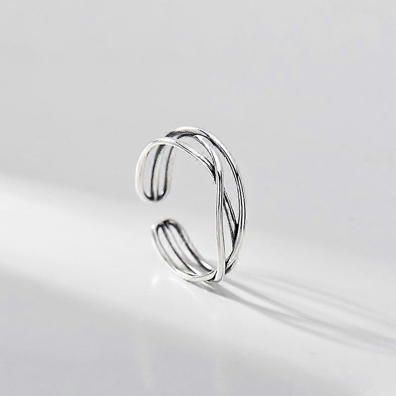 Ladies S925 Statement Engagement Ring Silver