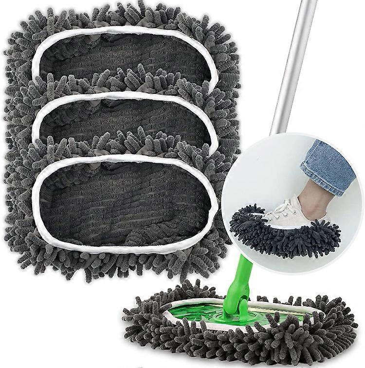 3 Pack Reusable Mop Pad for Swiffer Sweeper, Upgraded Wet Dry Mop Cloth Washable Sweeper Refills Dust Mop Covers