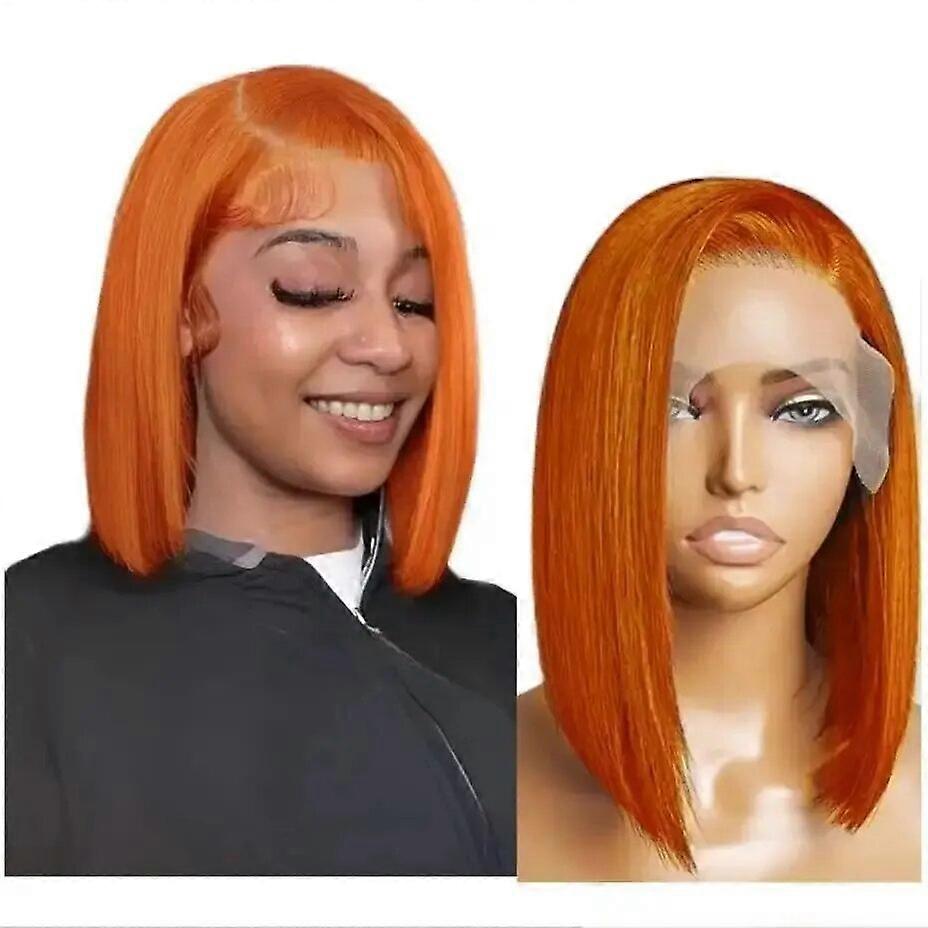 Redkid Lace Front Short Bob Wig Indian #350 13X4 Straight T Part Lace Transparent Frontal Wigs Human