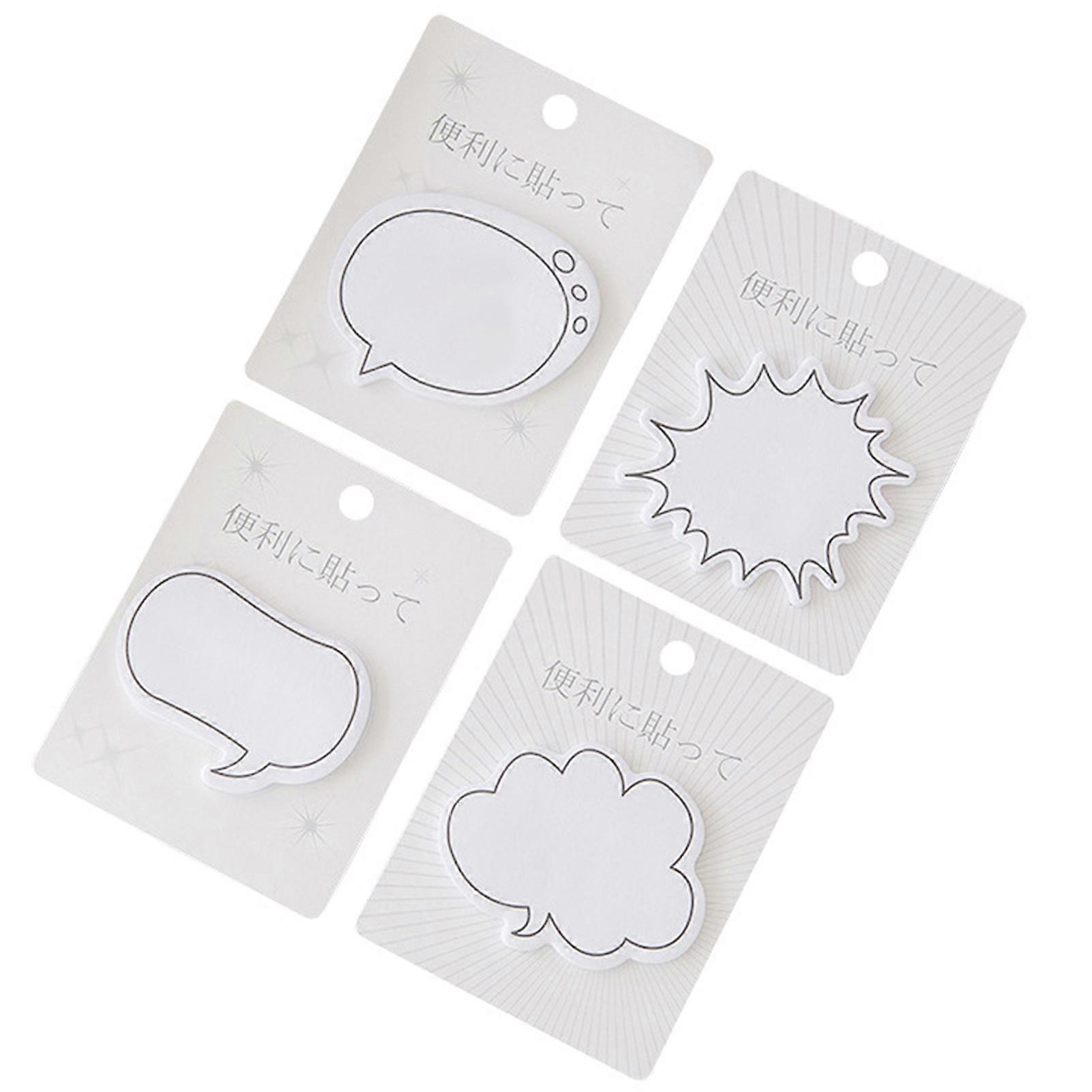 4 Packs Sticky Notepads Self-adhesive Tearable Japanese Style Dialog Box N Times Memo Pads for Household KAESI