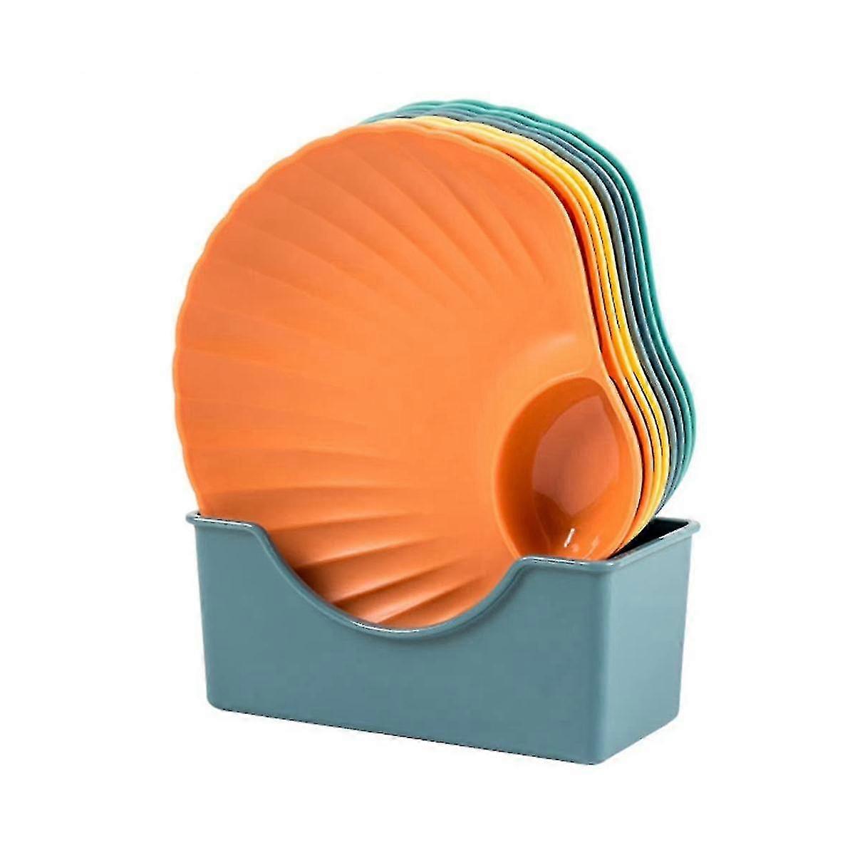 Multicolor Shell Bone Spitting Dish Dining Table Bone Storage Tray Dessert Fruit Plate With Bottom