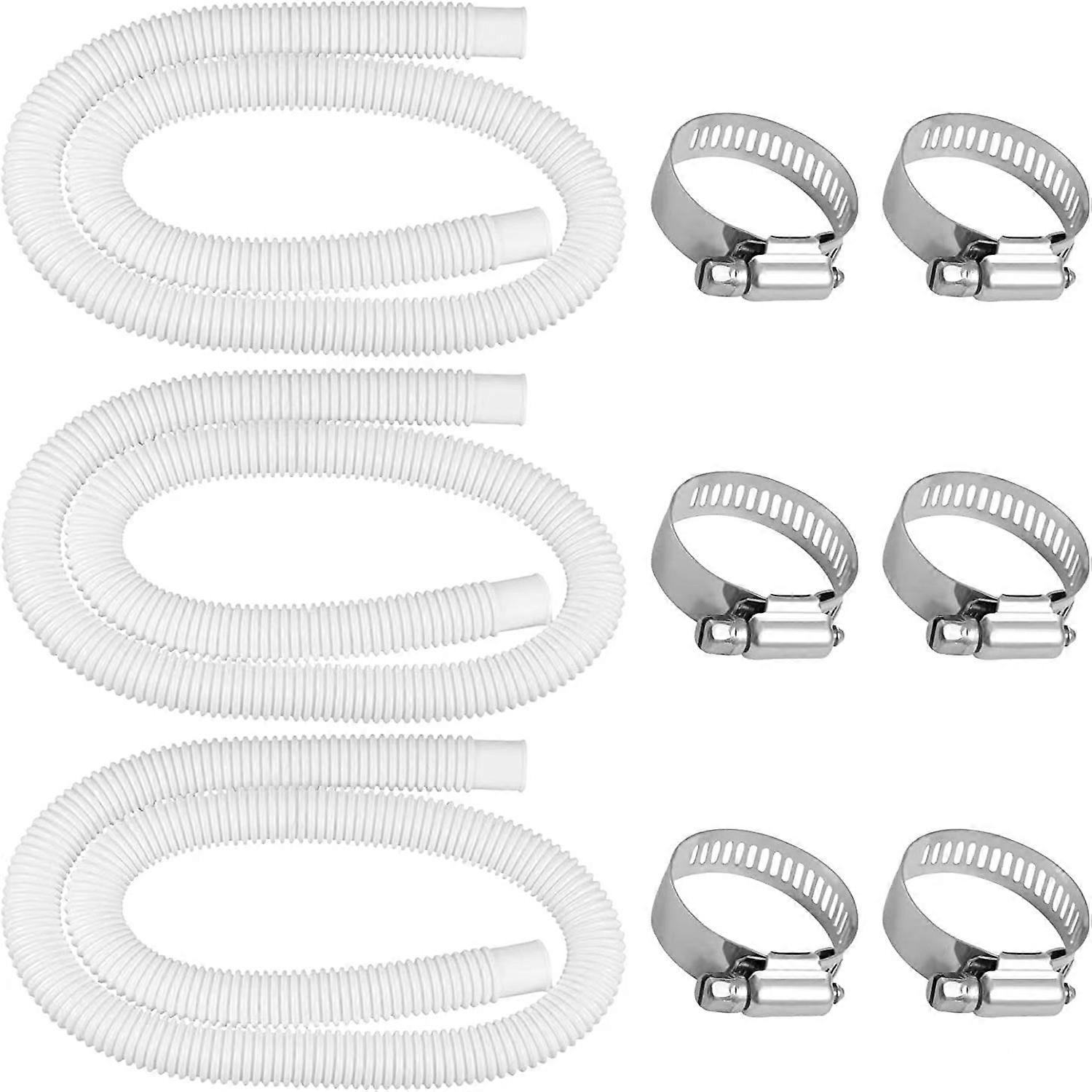 1 Set Pool Hose Thick Foldable Metal Buckle Adjustable Pool Filter Hose 300 / 330 Gallon Pool Pump_a_hf