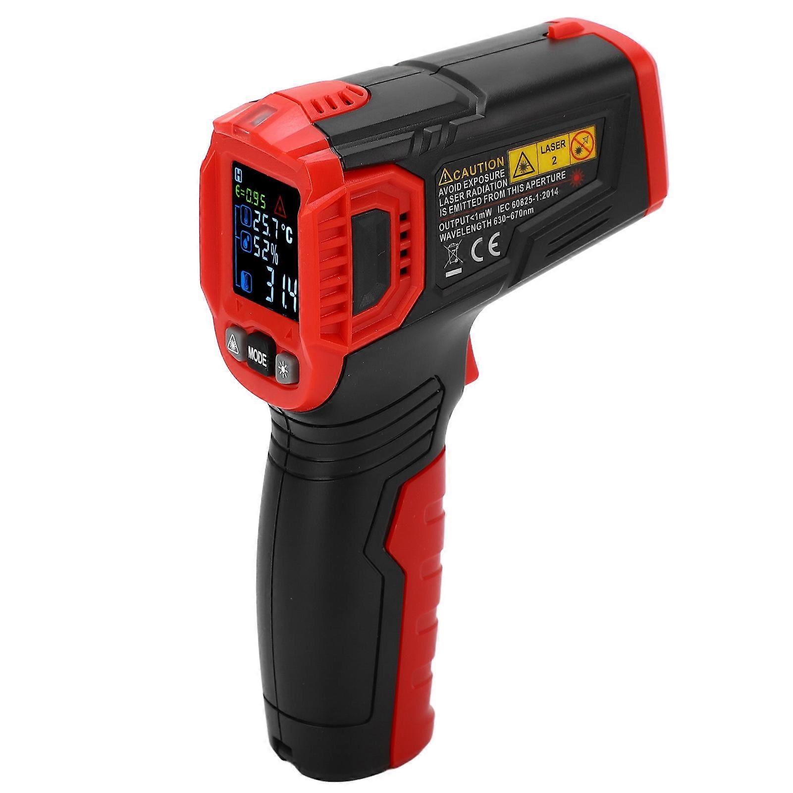 Termometru cu infraroșu, alarmă sonoră cu lumină, ecran LCD color, pistol de temperatură fără contact pentru gătit industrial