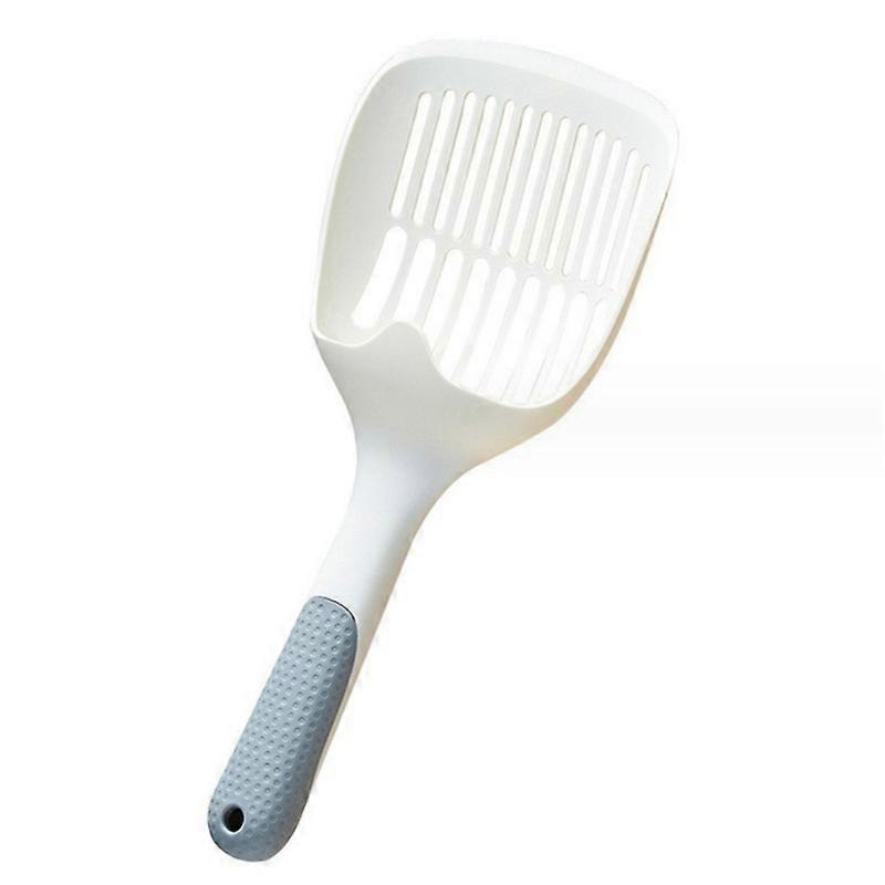 Cat Litter Scoop Plastic Deep Shovel & Long Handle Kitty Litter Scoop - Resuable Easy Siftting & Clean for All Kind of Cat Litter Box - white