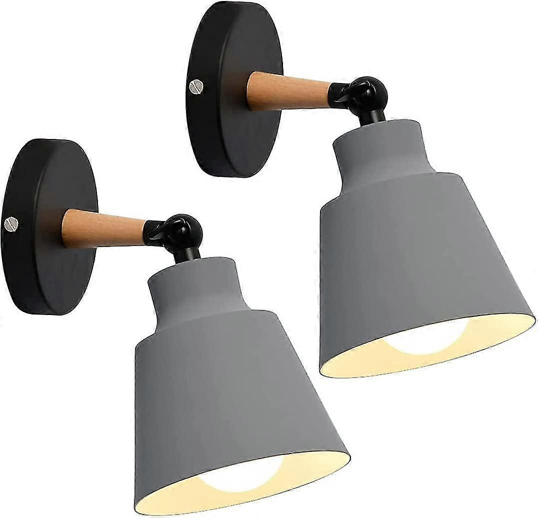 2 Pack Industrial Vintage Wall Lights, E27 Metal Adjustable