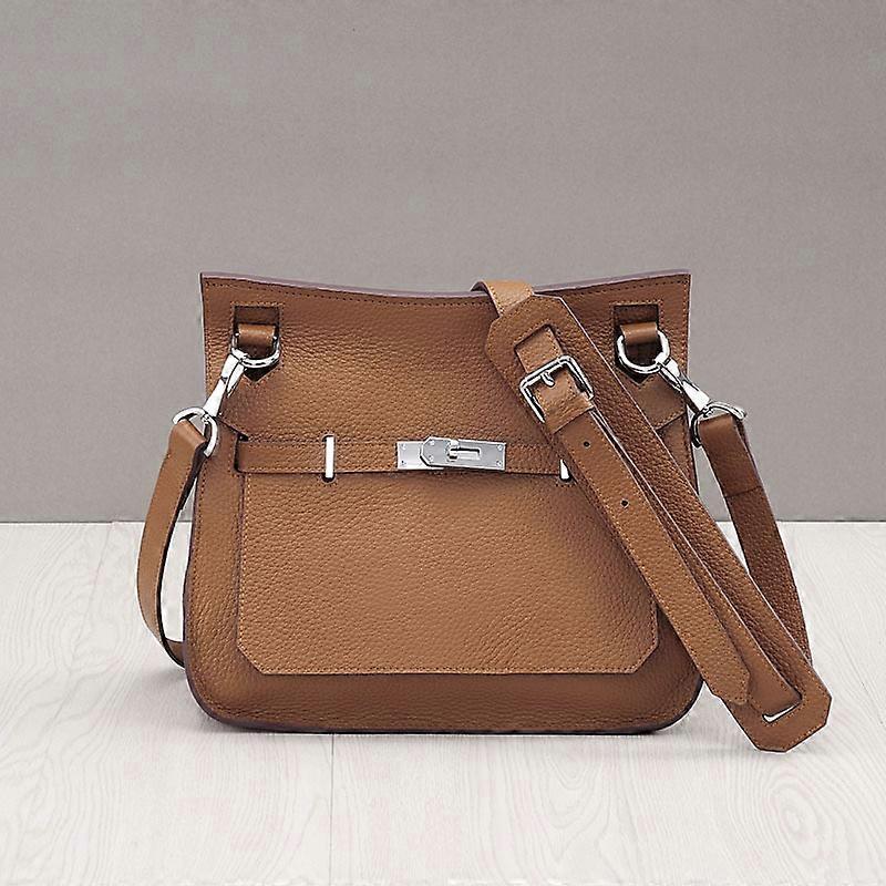 Handväska Lyxmärke Kvinnor Väska Designer Lady Axelväska Mode Trend Äkta Läder Kvinnlig Väska Ko Läder Tygväska Med Lås