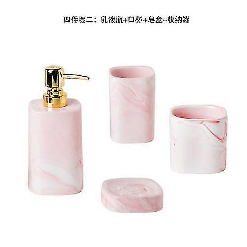 Keraamiset kylpyhuoneen sisustustarvikkeet Toalettitarvikkeet Nordic Marble Pattern Soap Astia / voidepullo / hammasharjan pidike / suuvesikuppi