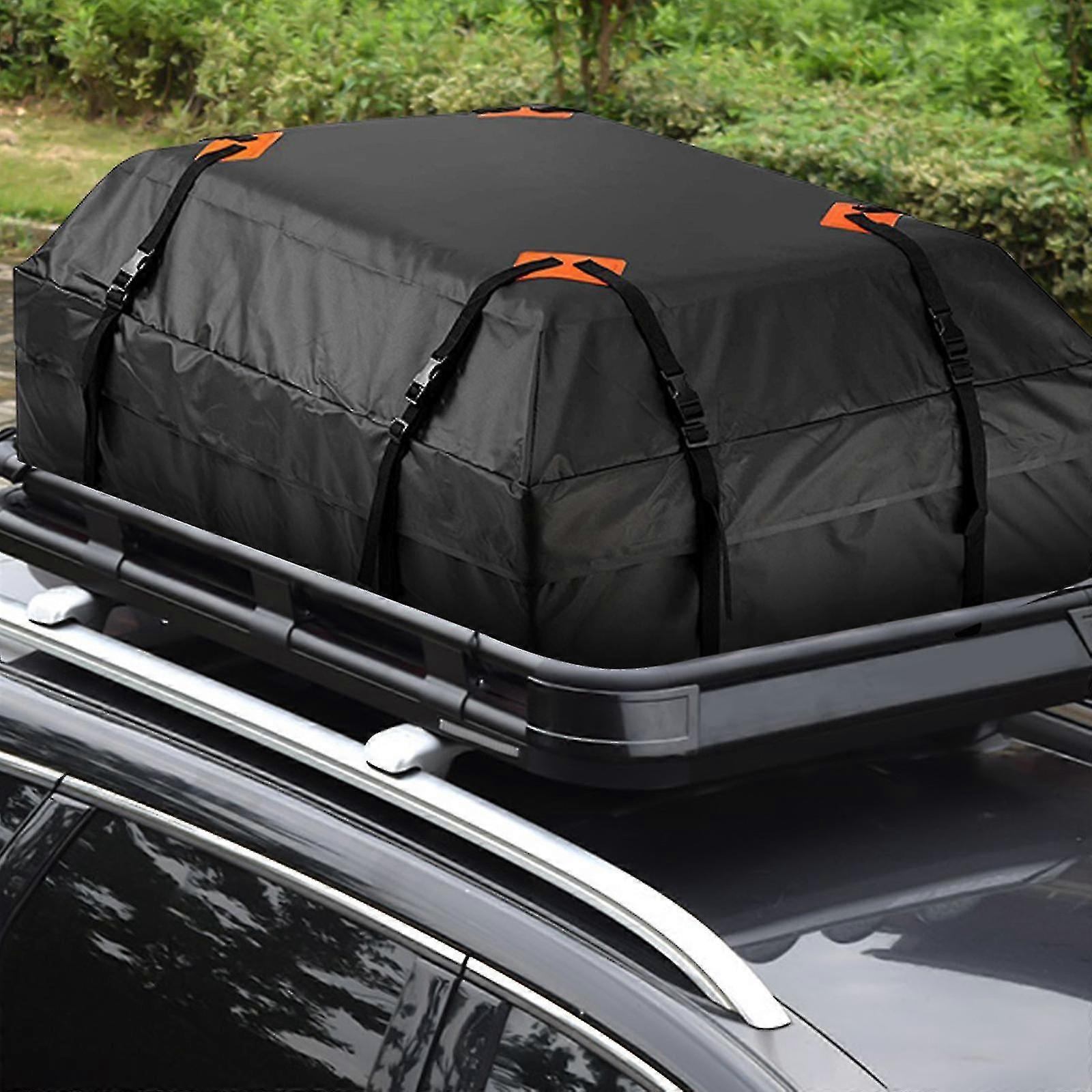 حقيبة حاملة للبضائع مقاومة للماء على سقف السيارة مع 8 أحزمة وأبازيم للخدمة الشاقة | حقيبة سقف الأمتعة المقاومة للطقس لرفوف على السطح