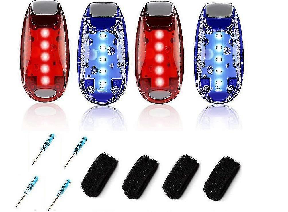 Led Güvenlik Işıkları (4 Paket) Klips Üzerinde Flaş / Koşucular, Köpekler, bisiklet, tekne, yürüyüş, bebek arabası, yansıtıcı için Yüksek Görünürlük Aksesuarları için uyarı ışıkları