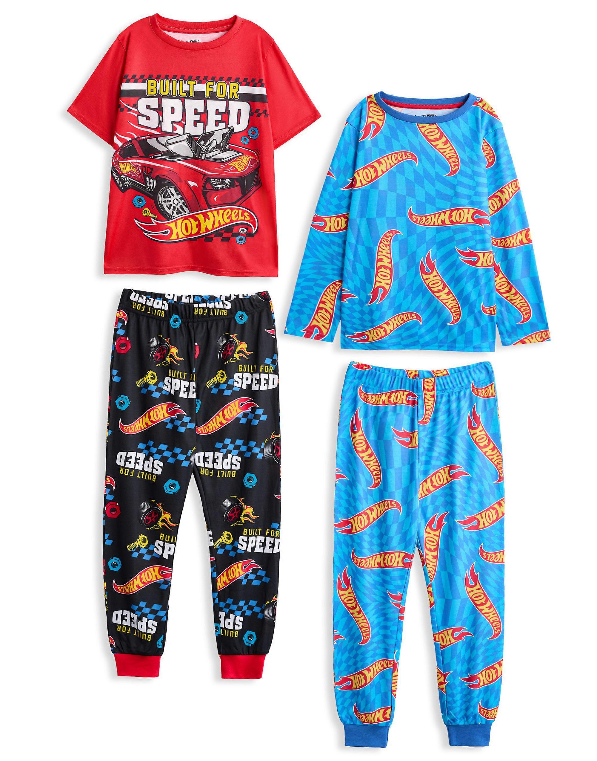Hot Wheels Boys Multi-Pack of 2 Long Leg Pyjama Set Multicoloured Built For Speed