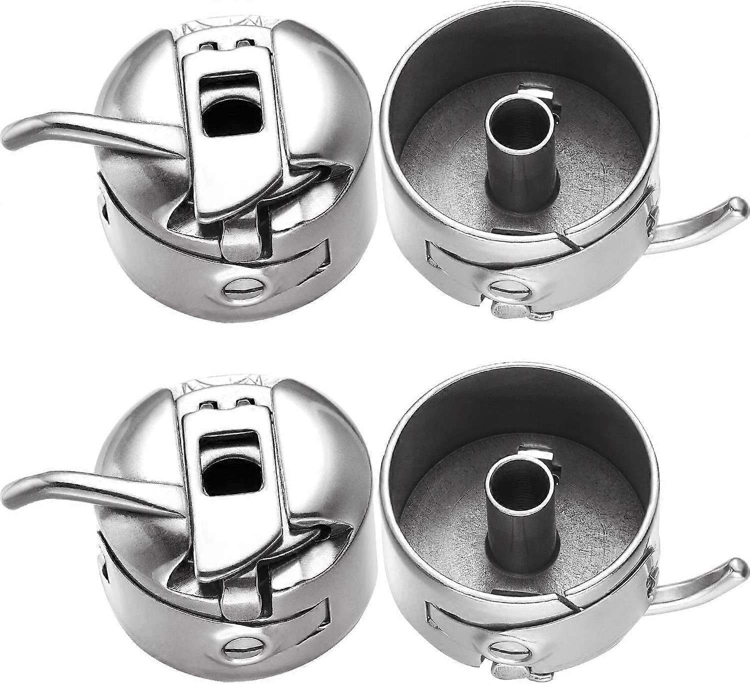 4 Pieces Sewing Machine Bobbin Case Stainless Steel Bobbin Case for Front Loading 15 Class Machines