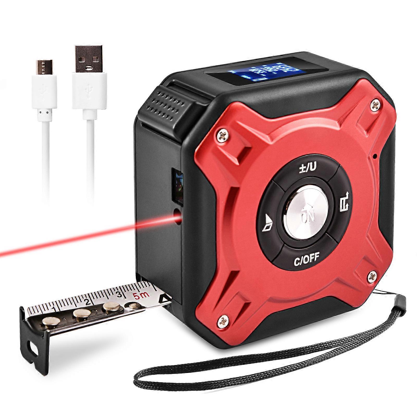 40 Meter Laser Measure Tool Digital Tape Measure Red