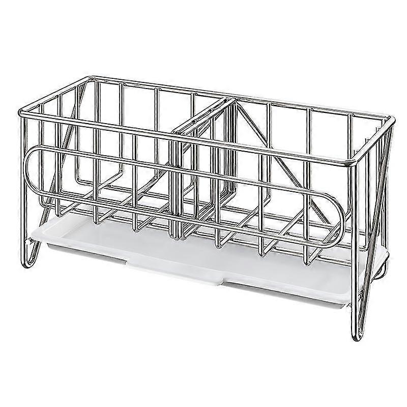 Kitchen Sink Sponge Holder Organizer, Kitchen Sink Storage, Silver