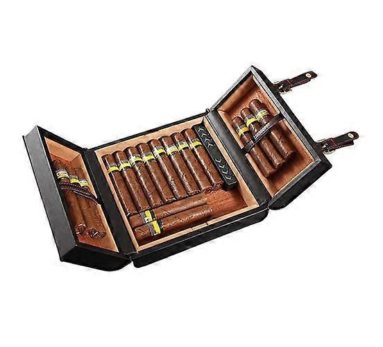 Portable Leather Cigar Humidor Box