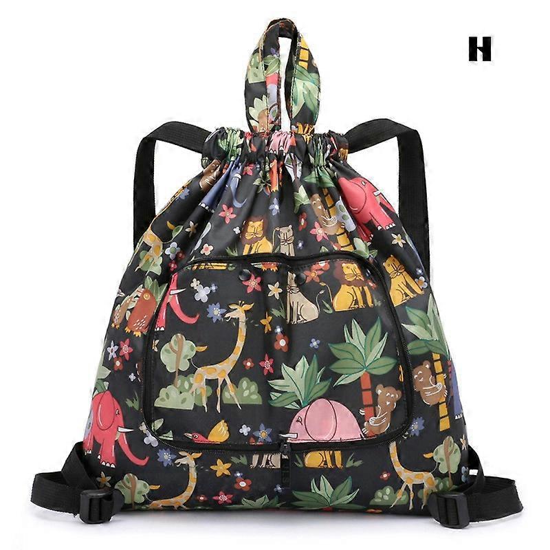 Foldable Large Capacity Travel Backpack Waterproof Drawstring Tote Bag