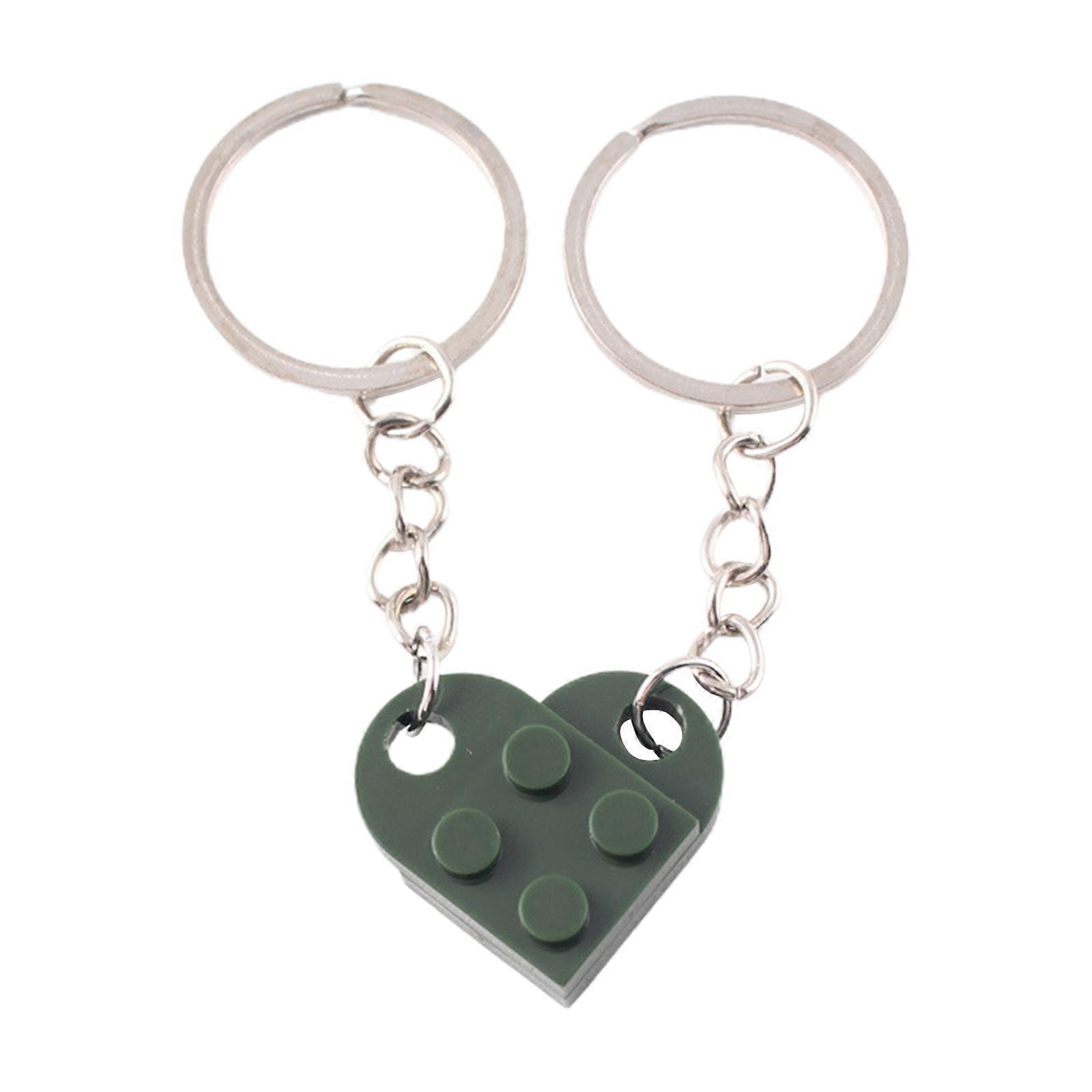 Heart Keychain Set for Couples, Brick Heart Keychain for Valentine 100% New