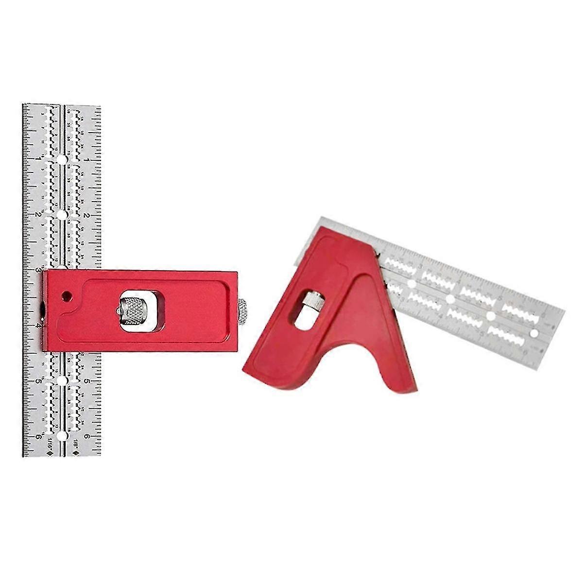 2PCS Woodworking Ruler Woodworkers Measuring Ruler Metal Ruler Precision Ruler